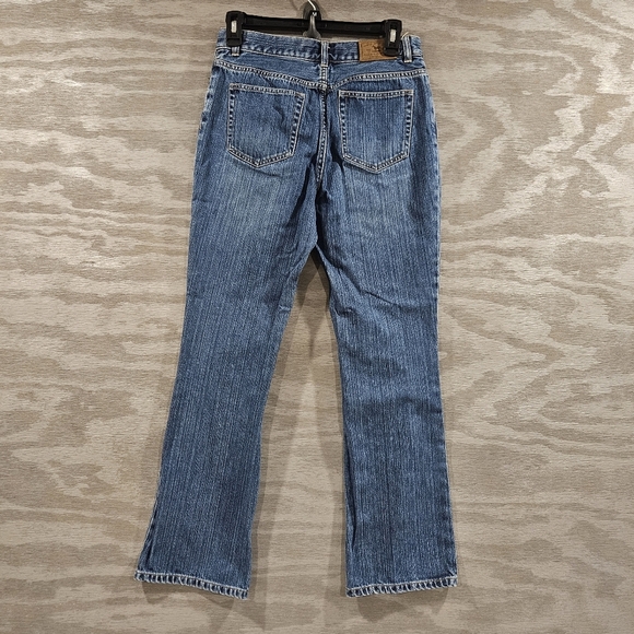 Lauren Jean Co. SZ 2P 100% Cotton Bootcut Blue Jeans White Floral Design - Picture 2 of 10